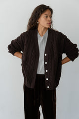 Women The Cable V-Neck Cardigan