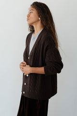 Women The Cable V-Neck Cardigan