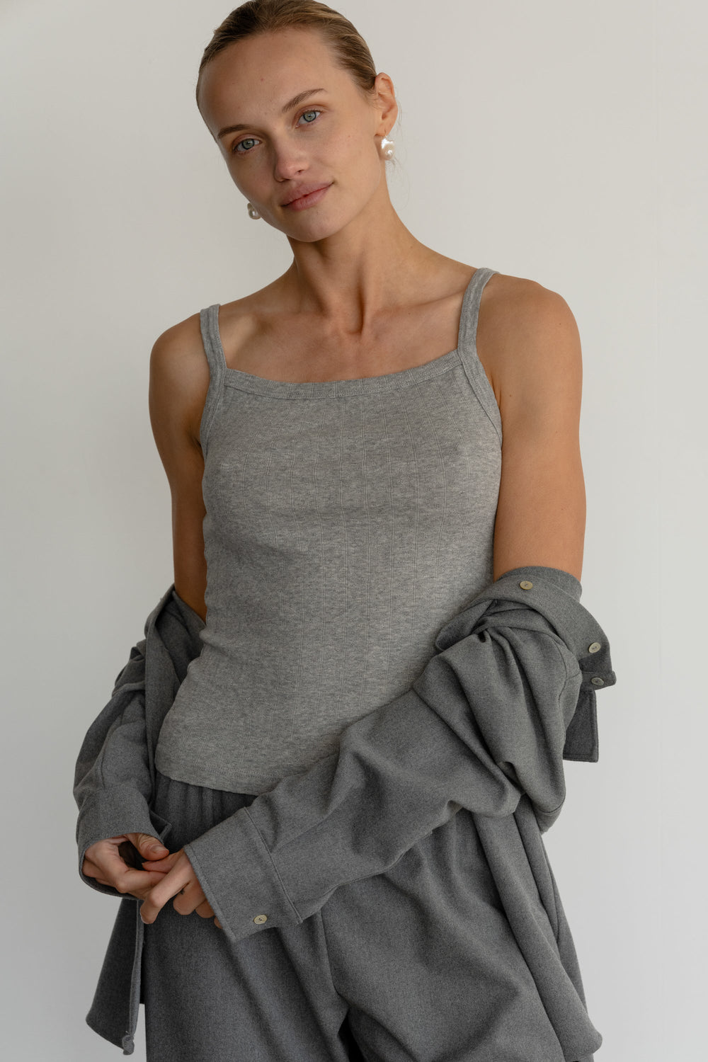Women The Pointelle Square Neck Tank