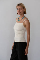 Women The Rib Satin Tank