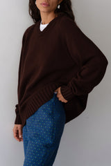 Women The Heavy Cotton Knit V-Neck Sweater