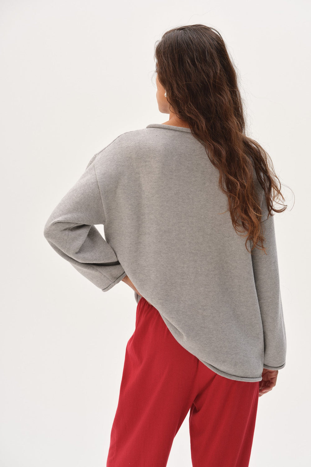 Women The Cotton Knit Boat Neck Sweater