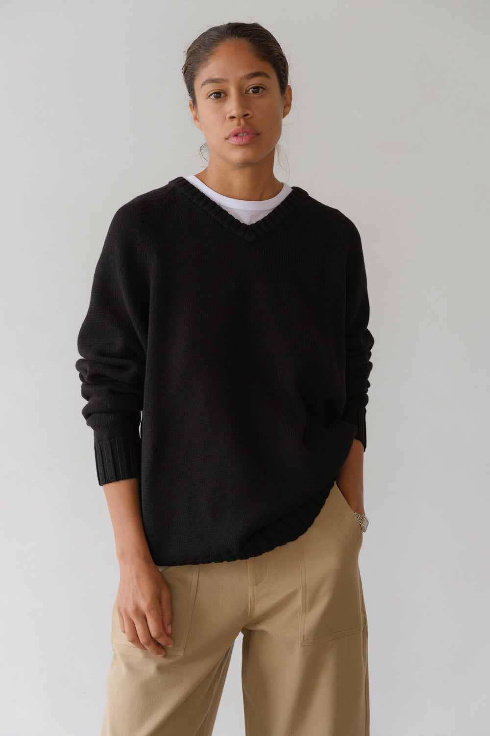 Women The Cotton Cashmere V-Neck Sweater