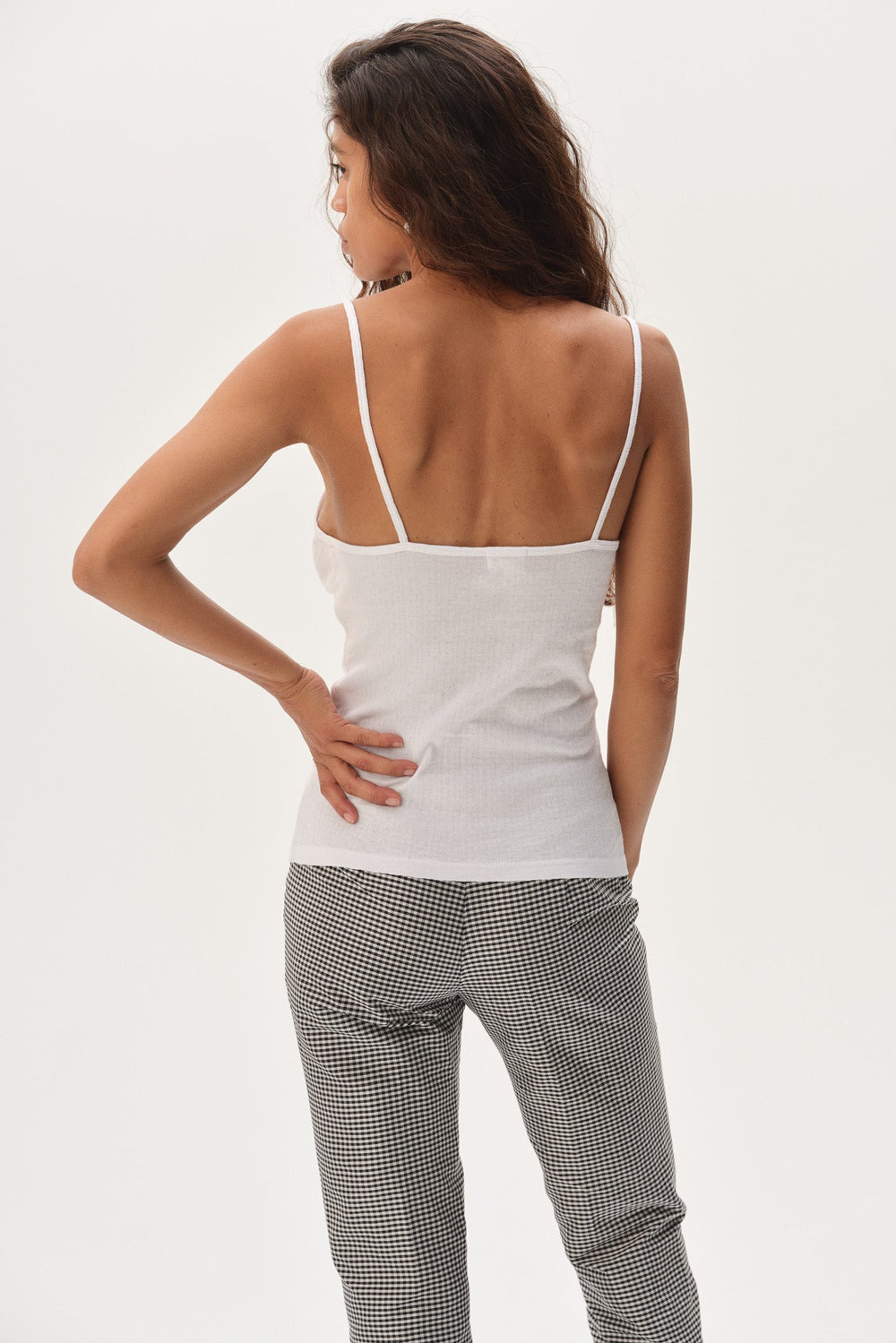 Women Powder Pointelle Cami Tank