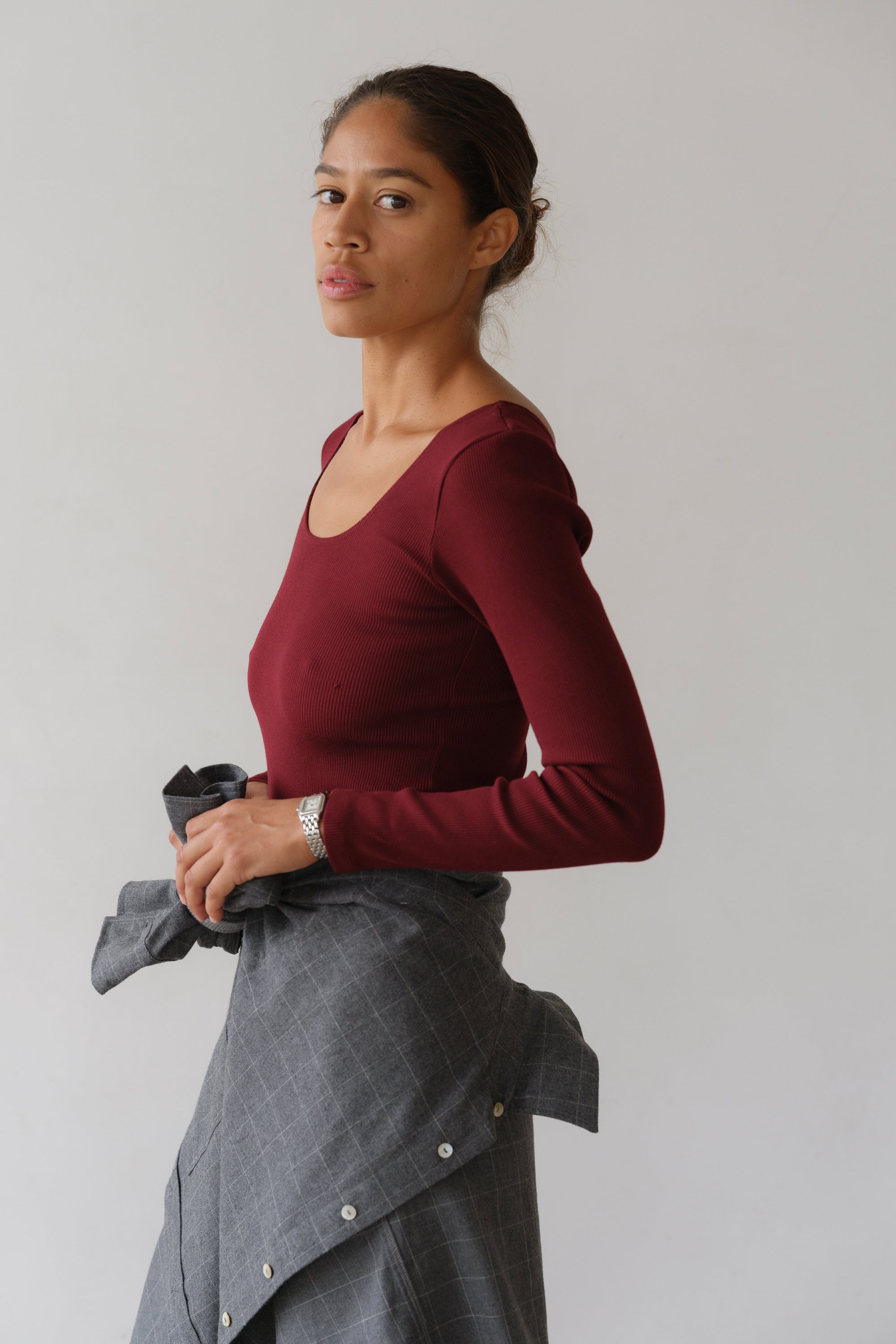 Women The Rib Scoop Long Sleeve