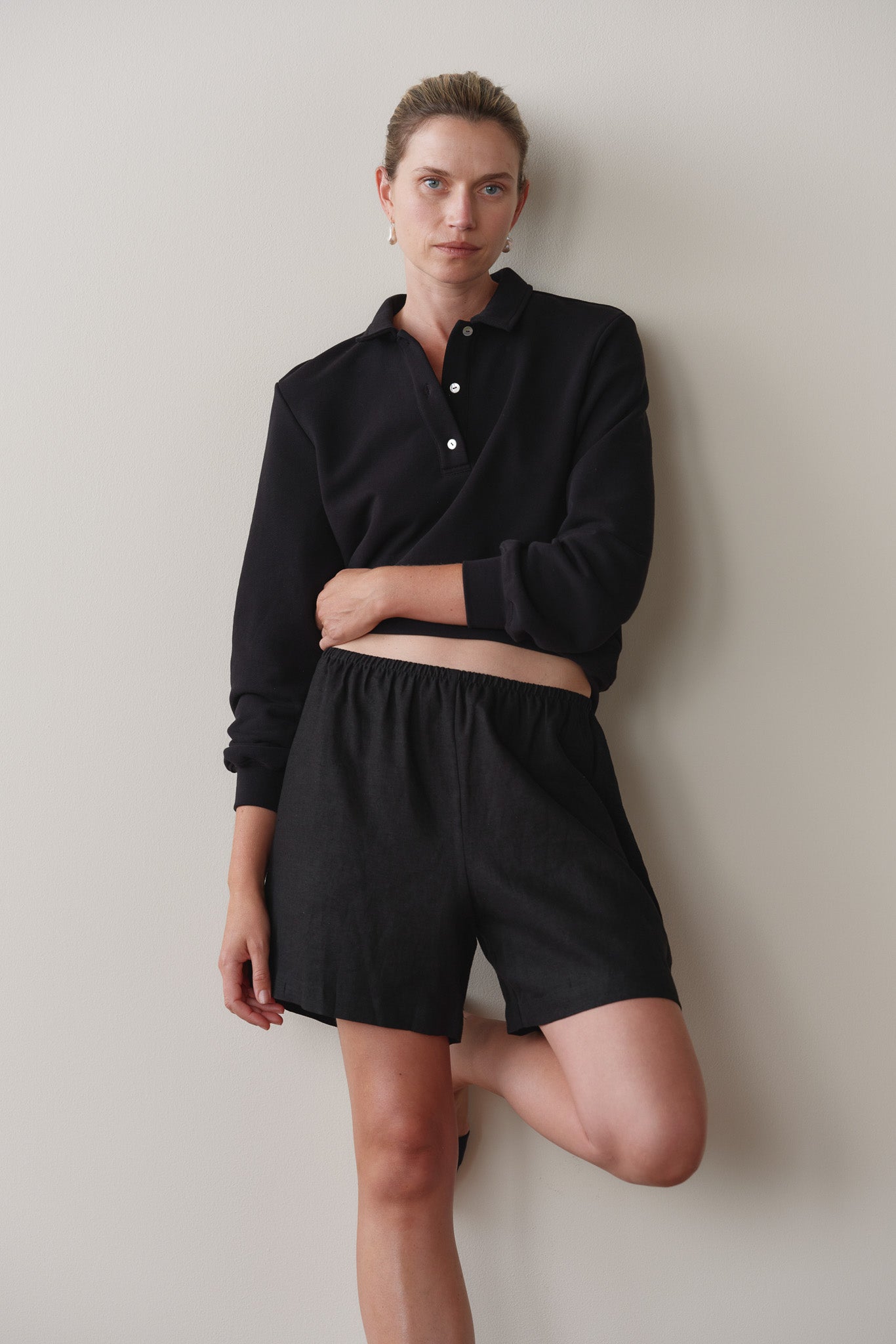 Women Jet Linen Short
