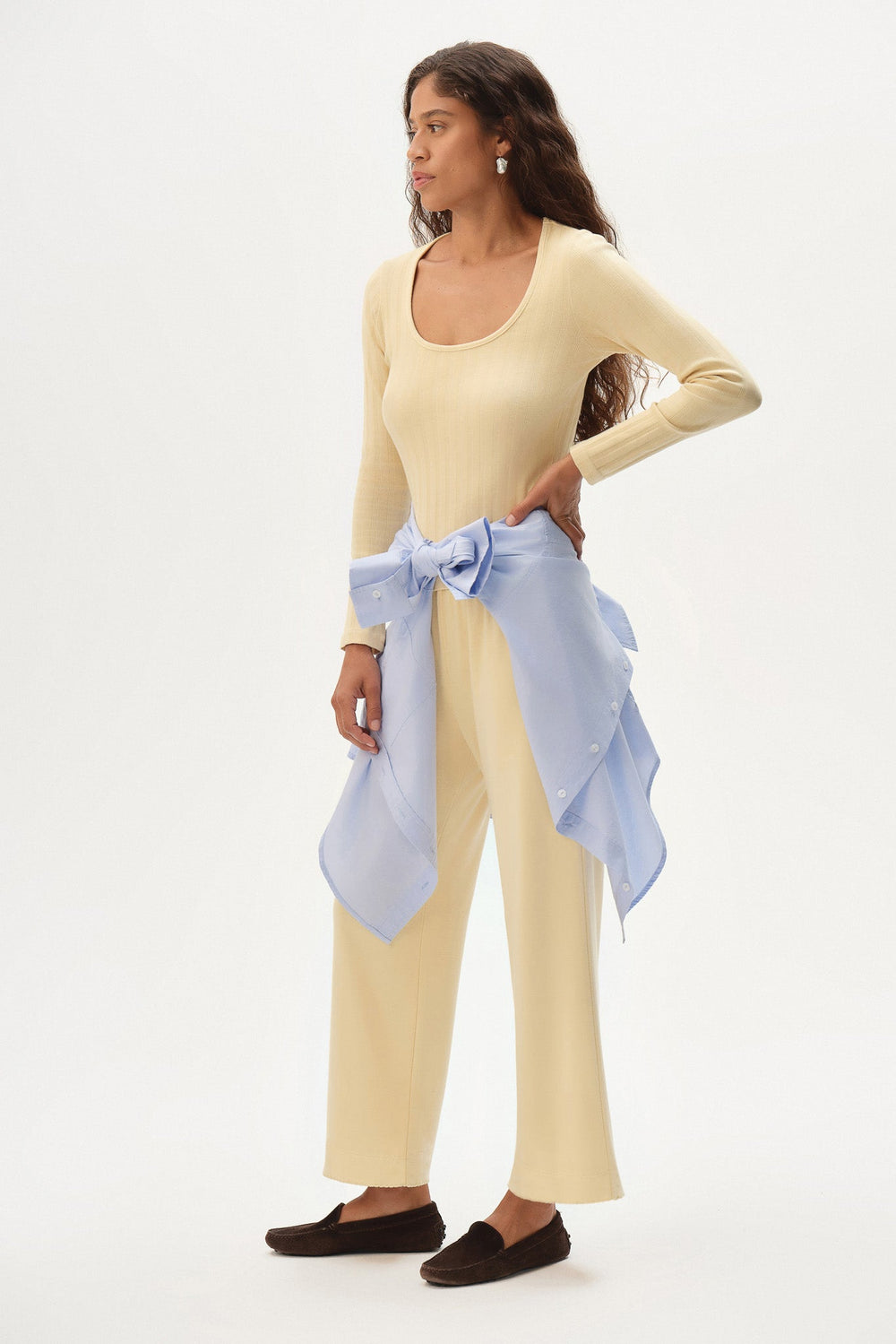 Women The Baby Rib Scallop Pant
