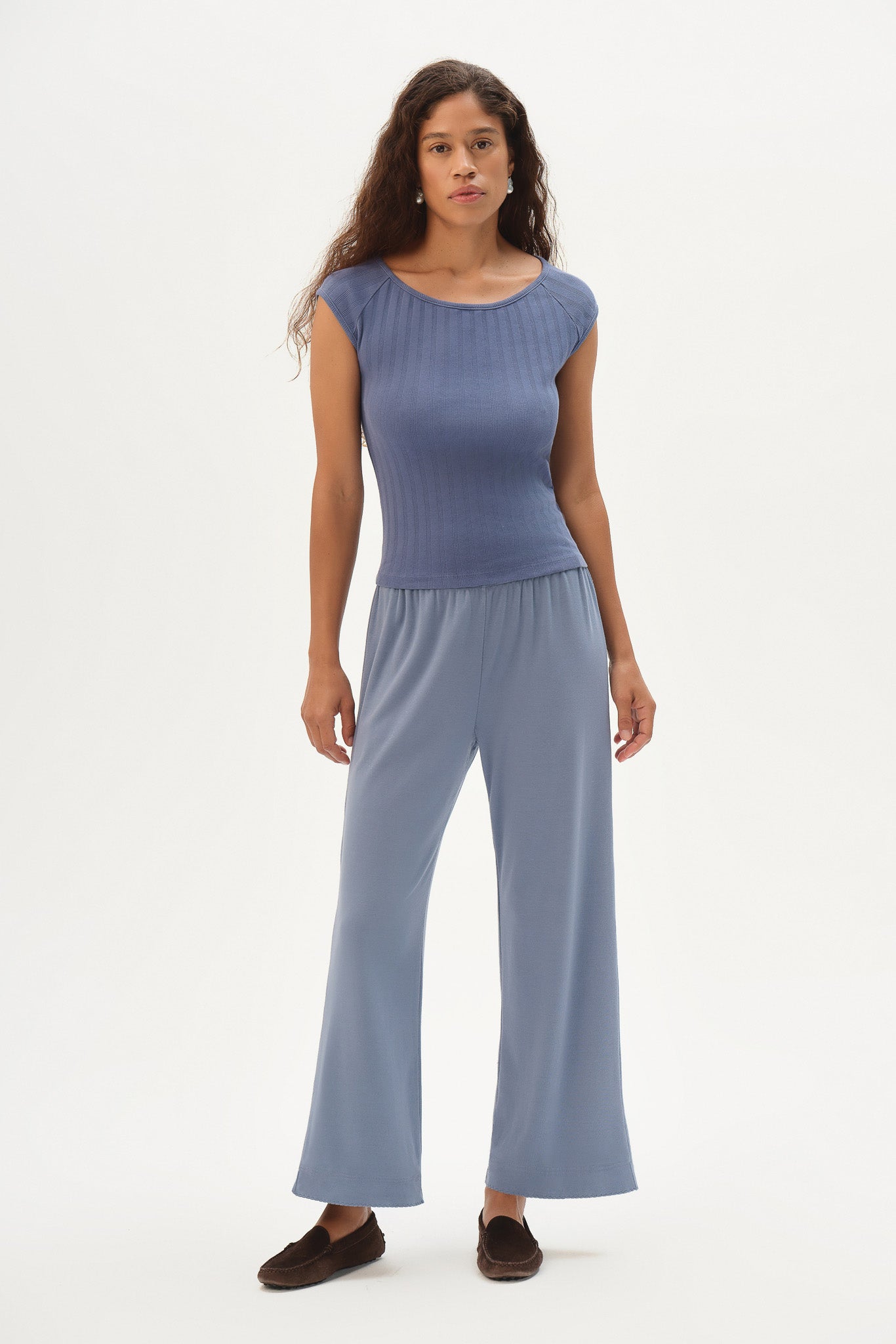 Women The Baby Rib Scallop Pant