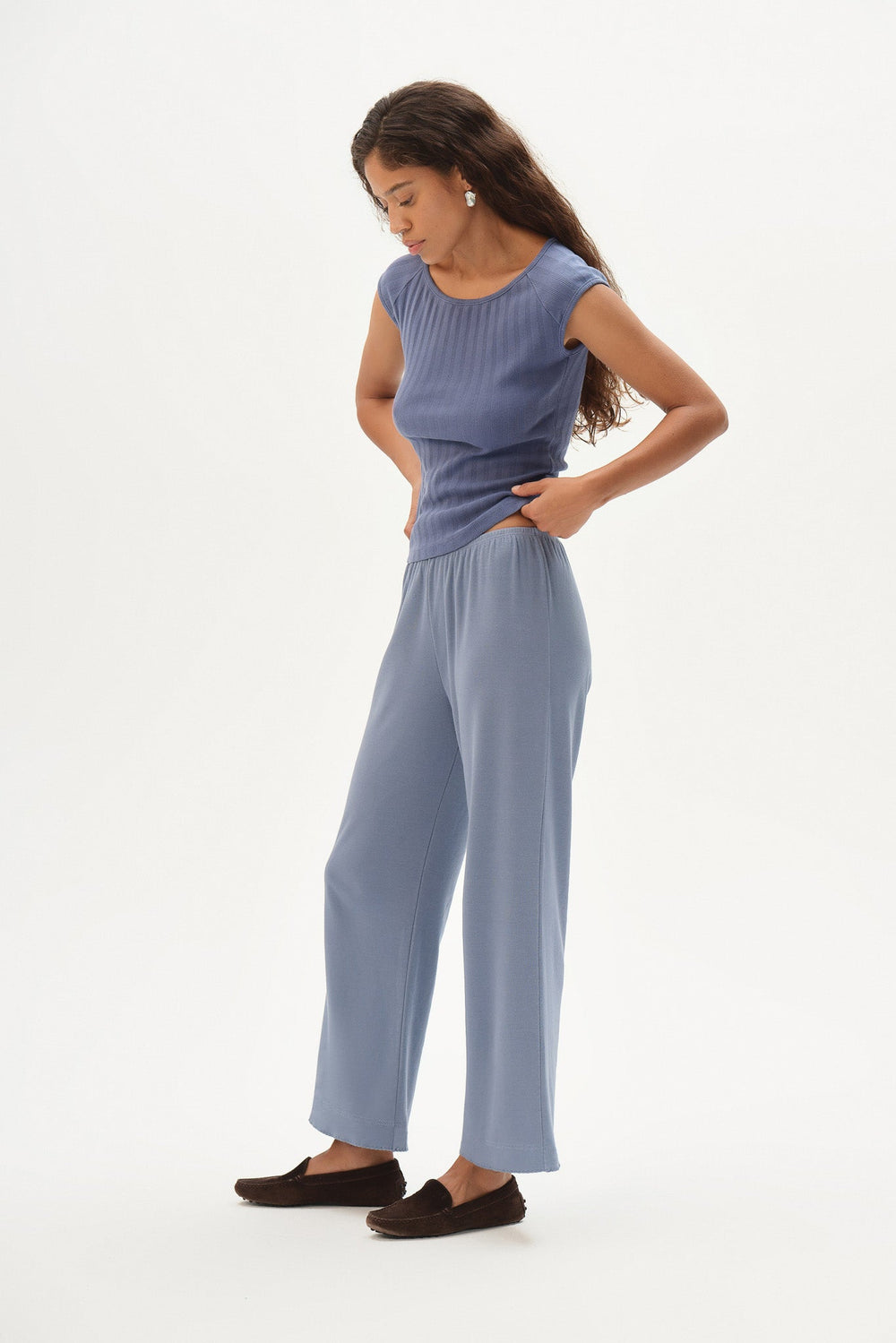 Women The Baby Rib Scallop Pant
