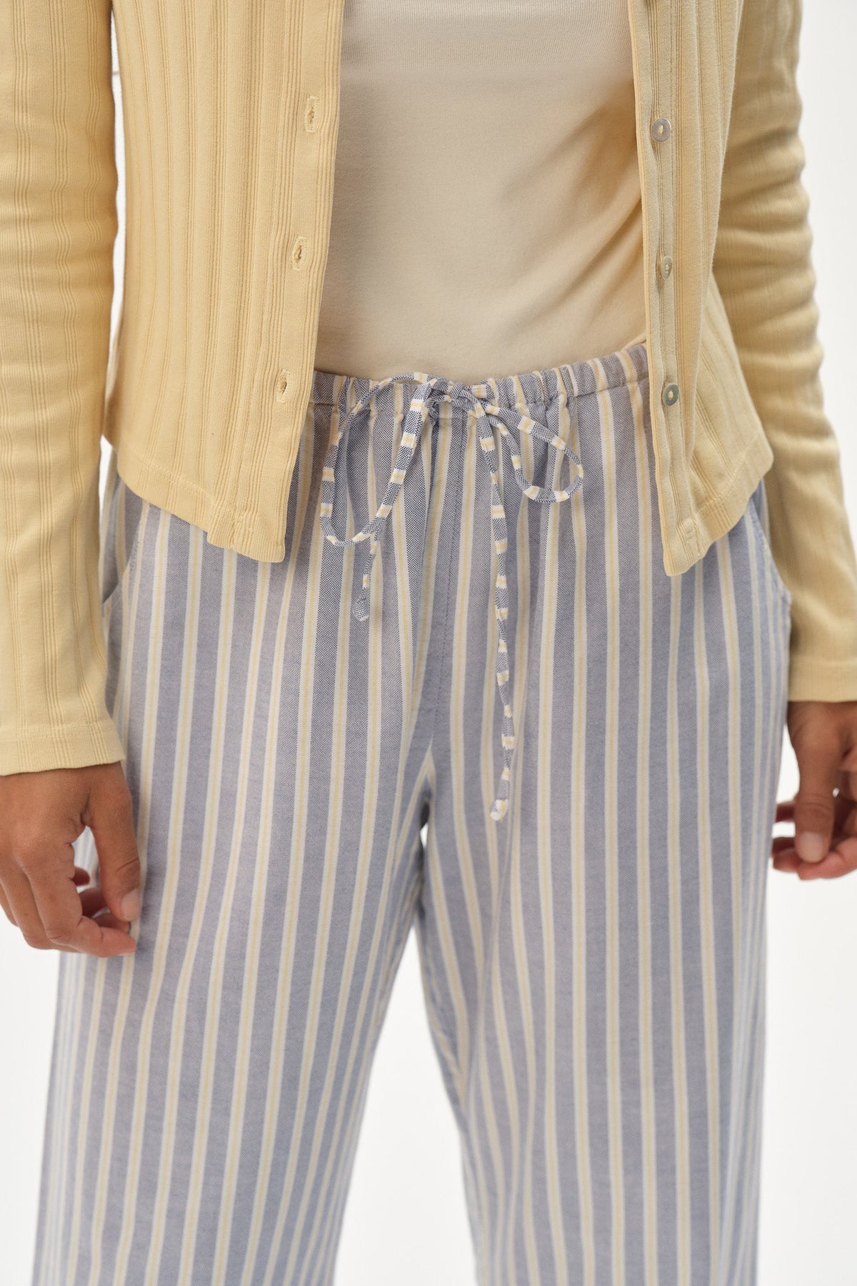 Women The Oxford Stripe Drawstring Pant