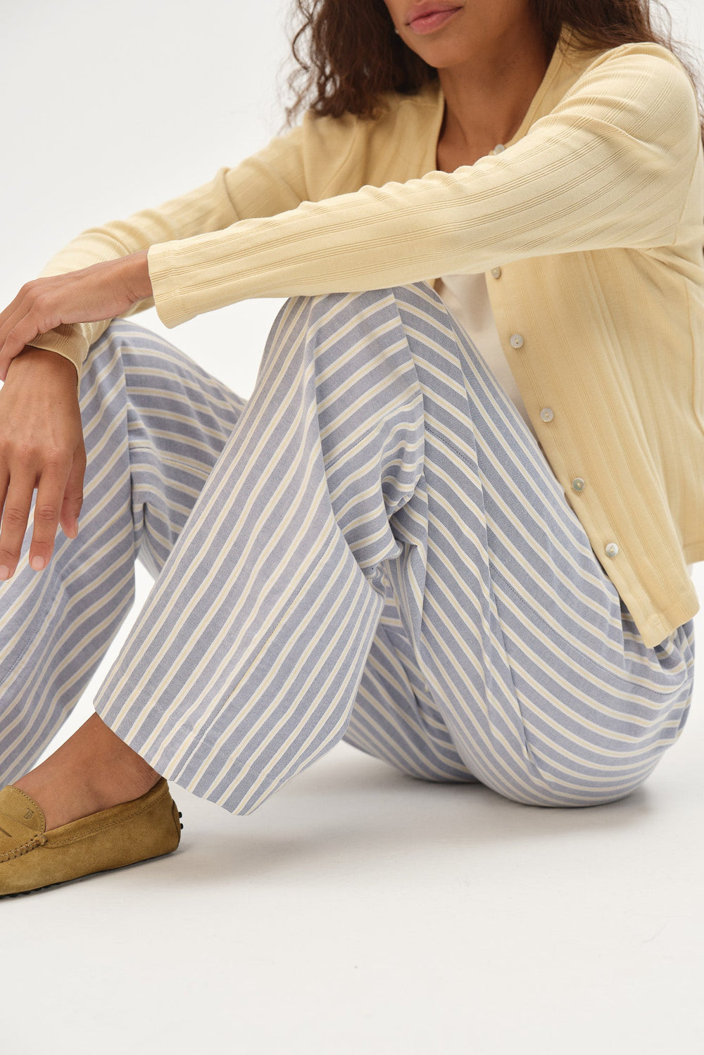 Women The Oxford Stripe Drawstring Pant