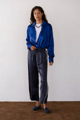 Women The Silk Stripe Crop Pant