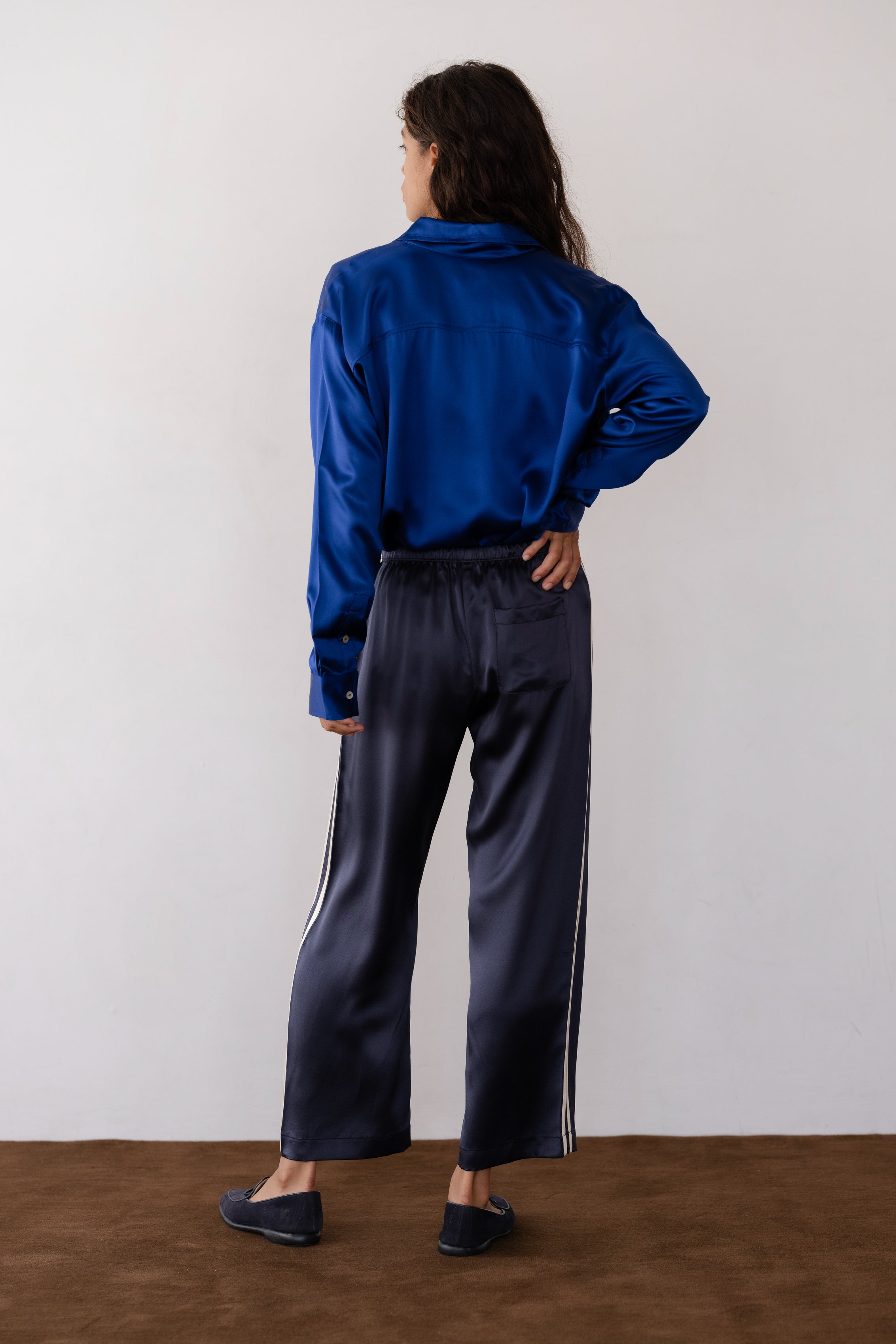 Women The Silk Stripe Crop Pant