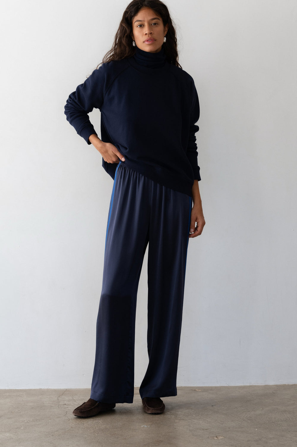 Women The Silk Stripe Simple Pant