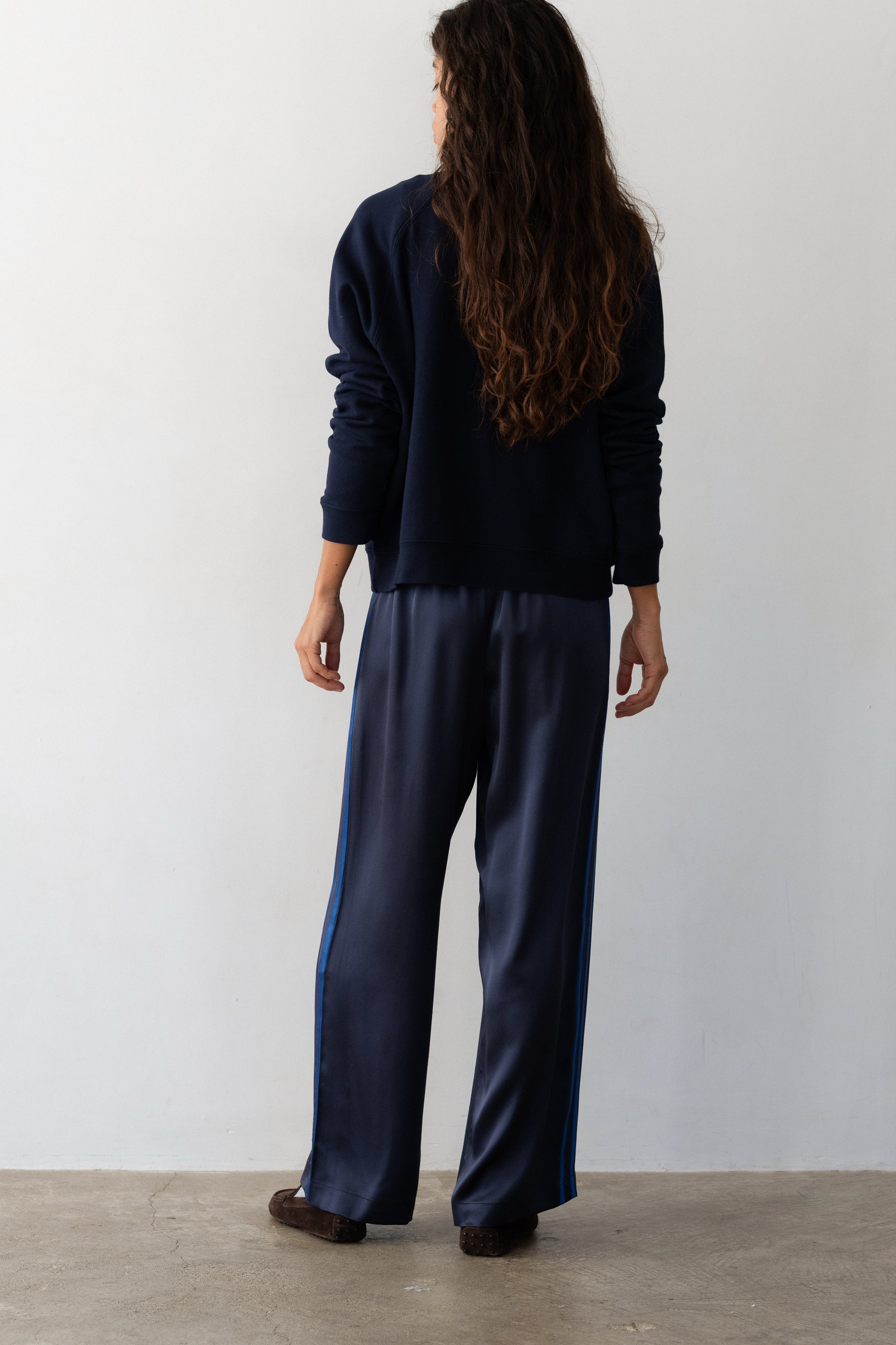 Women The Silk Stripe Simple Pant