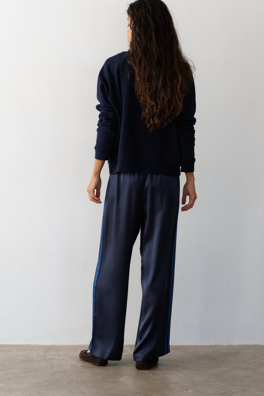 Women The Silk Stripe Simple Pant