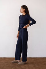 Women The Pointelle Simple Crop Pant