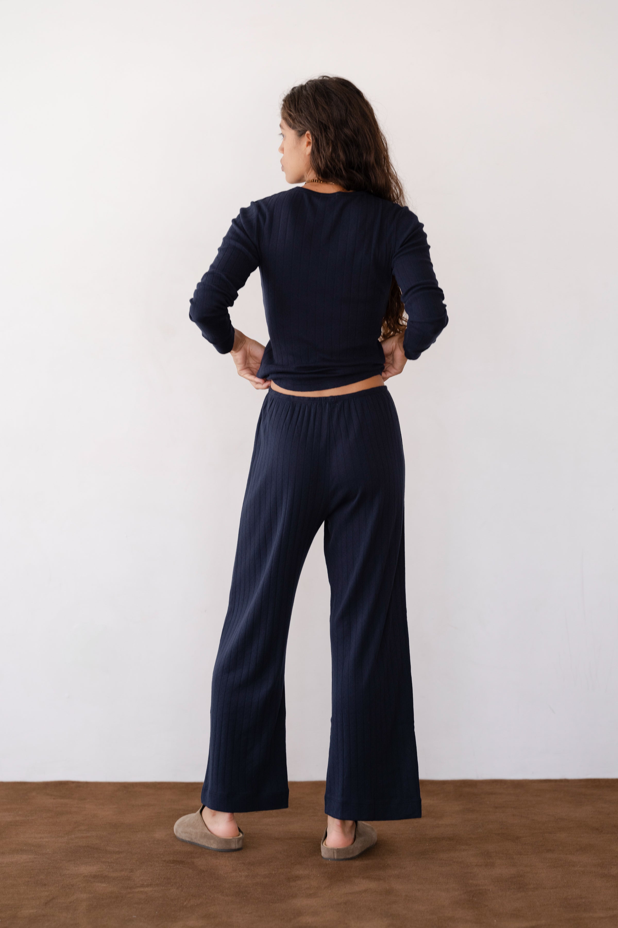 Women The Pointelle Simple Crop Pant