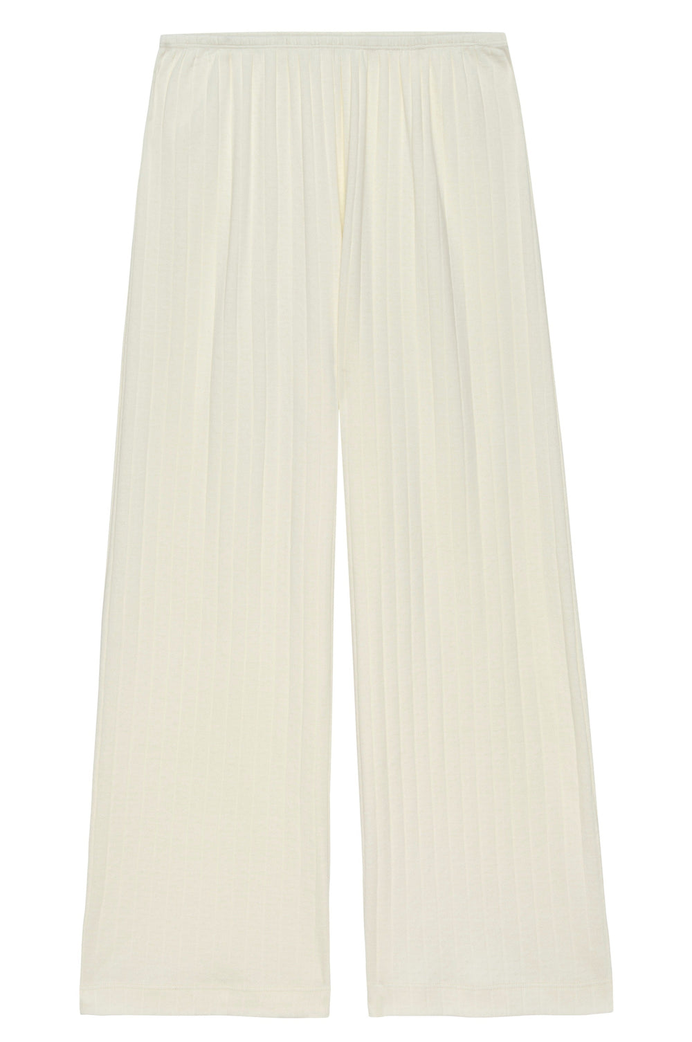 Women Creme Pointelle Simple Crop Pant