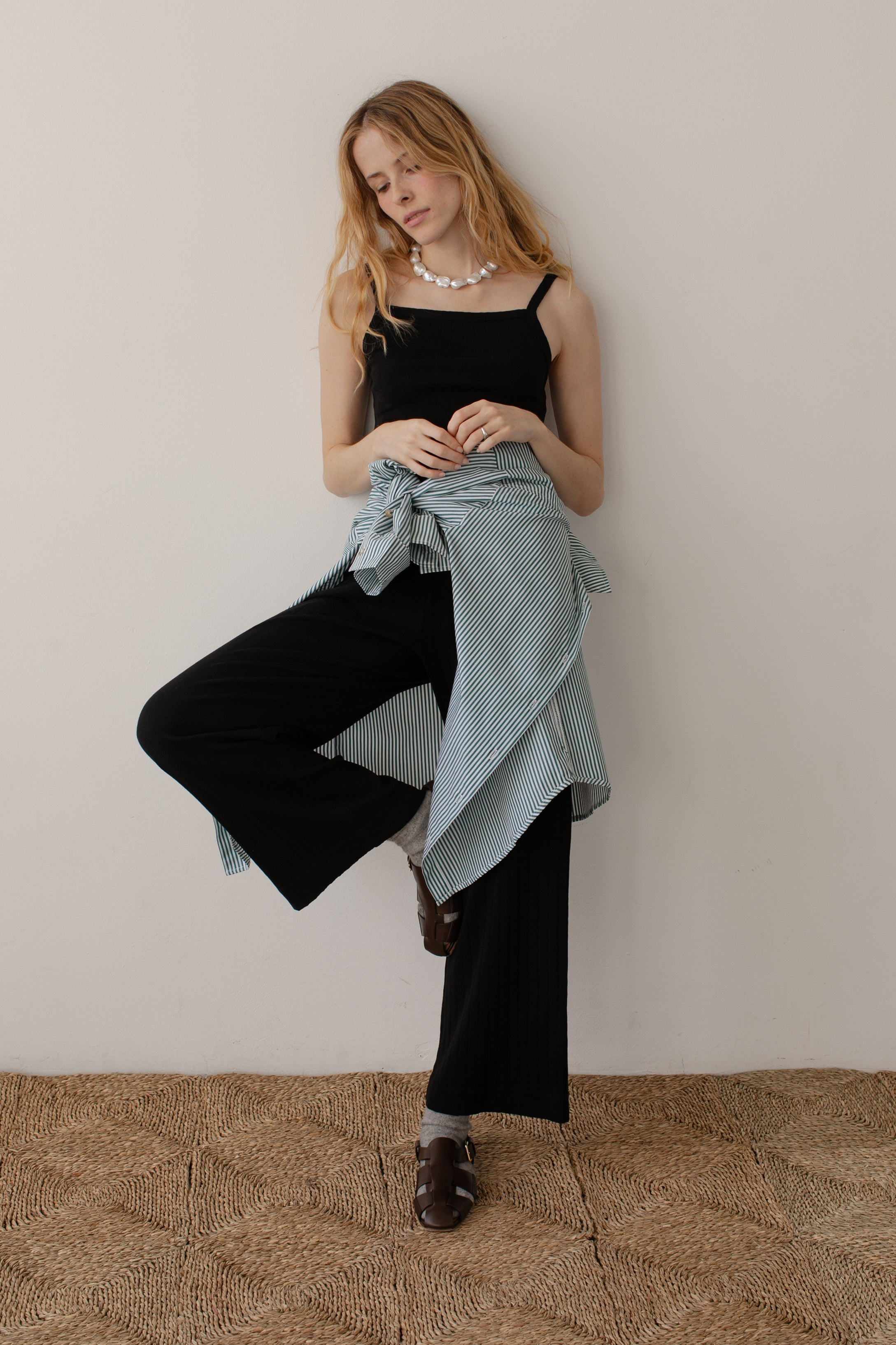 Women The Pointelle Simple Crop Pant