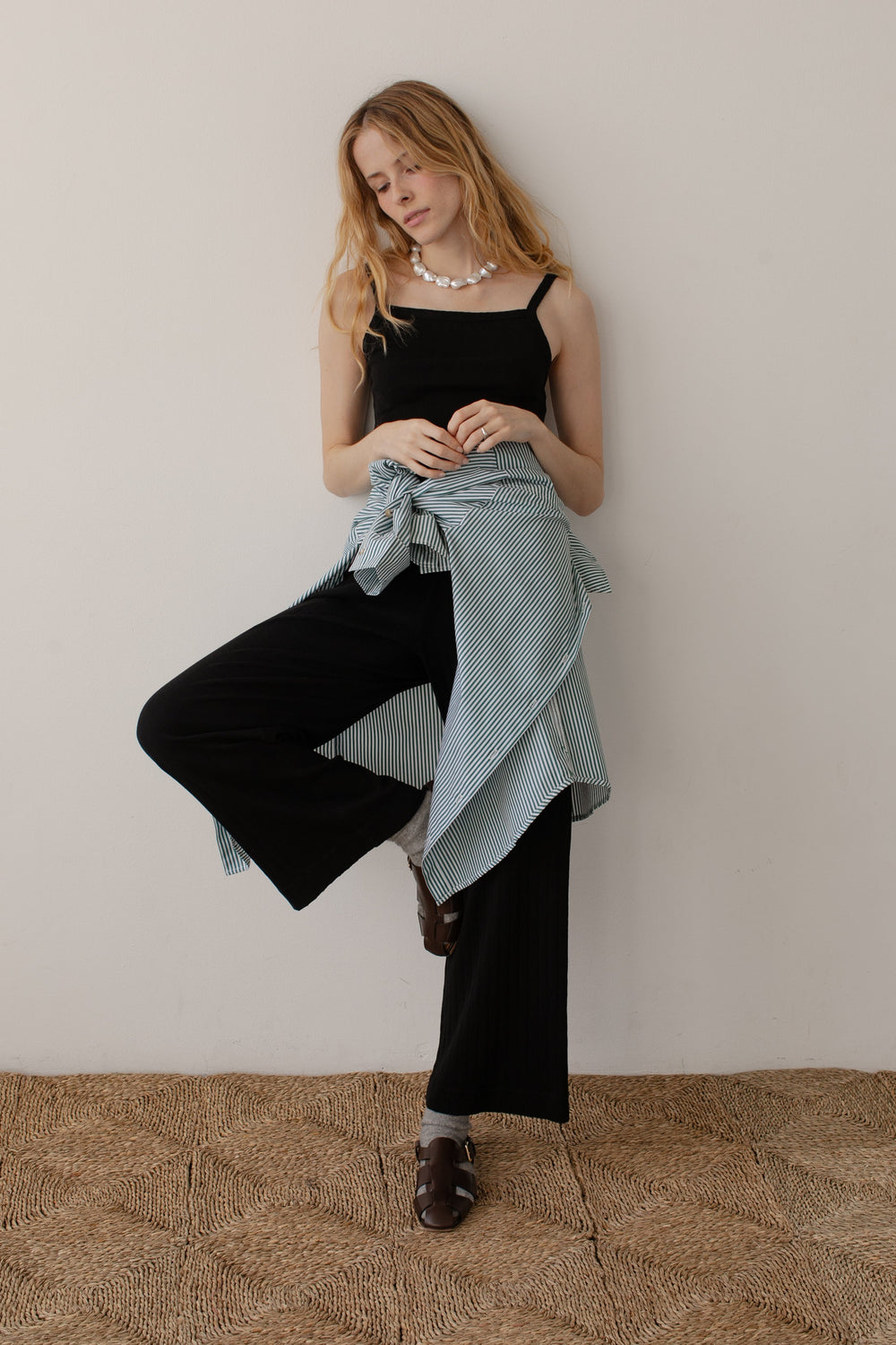 Women The Pointelle Simple Crop Pant