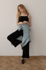 Women The Pointelle Simple Crop Pant