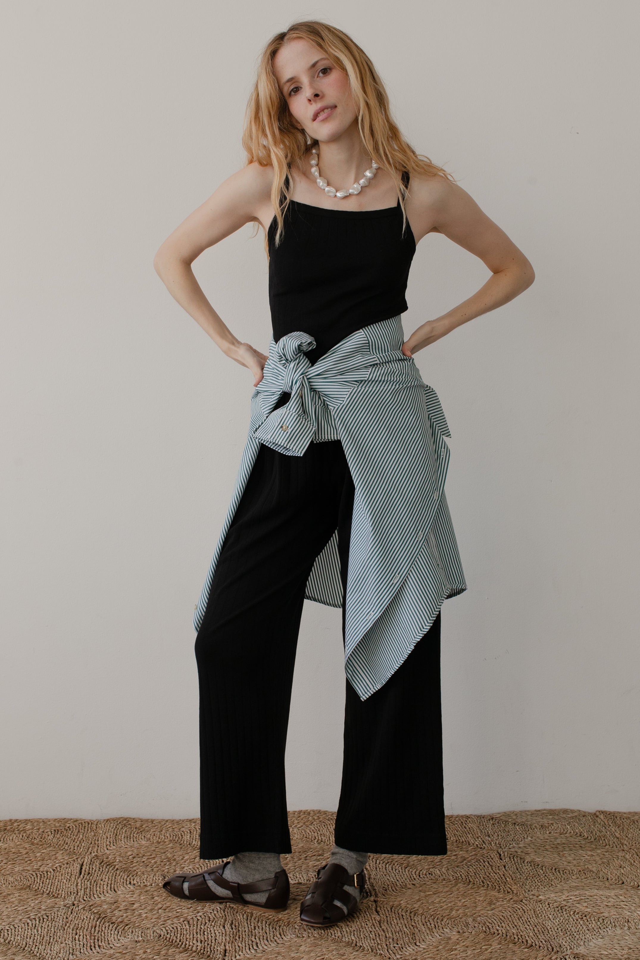 Women The Pointelle Simple Crop Pant