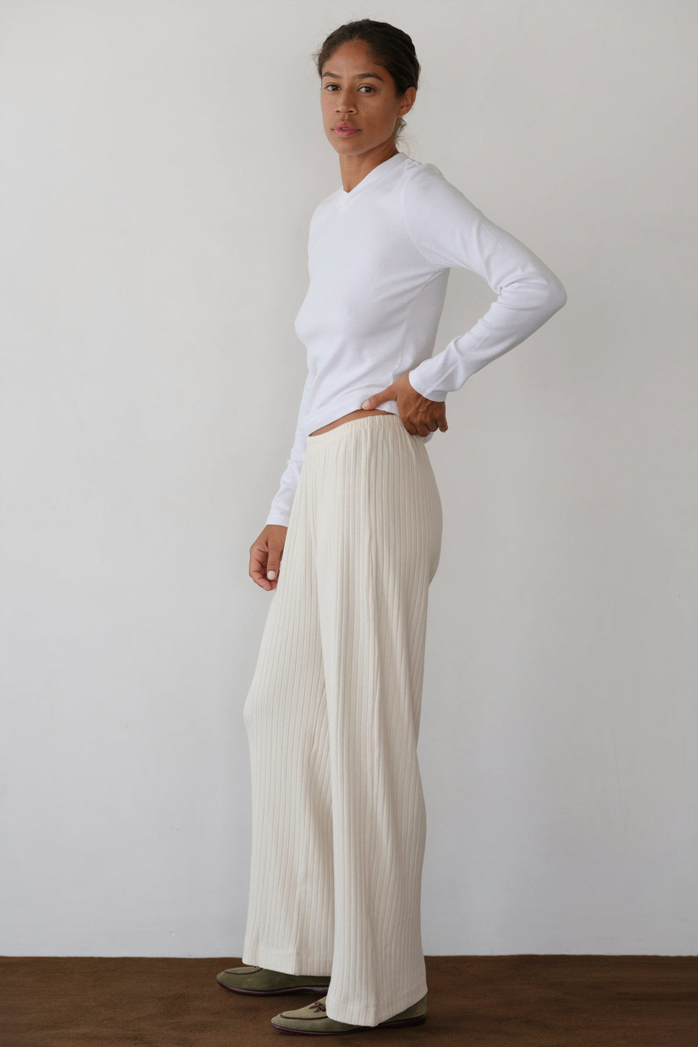 Women The Sweater Rib Simple Pant