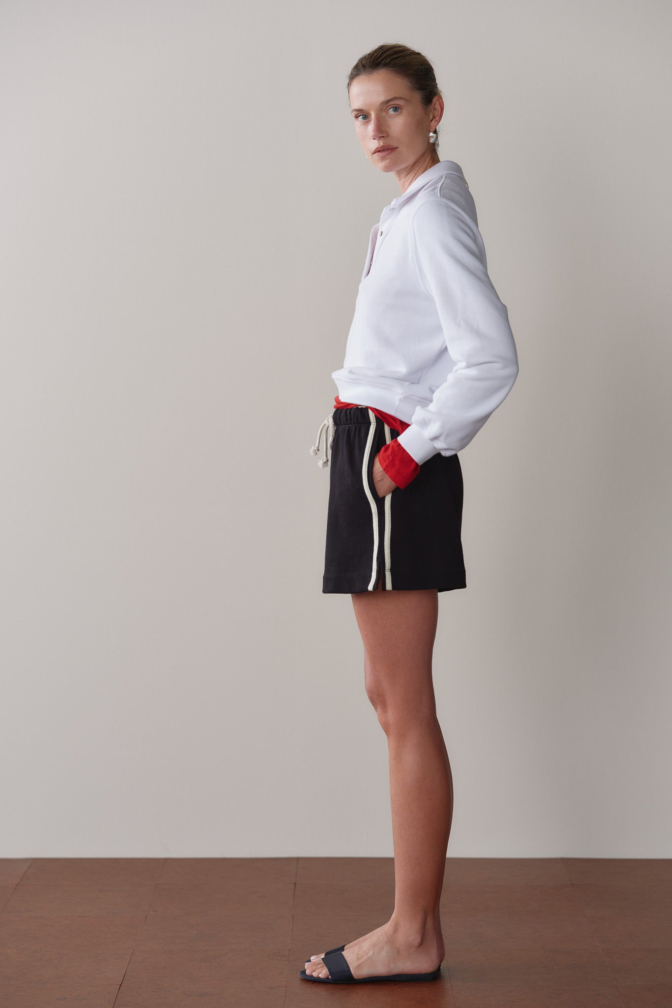 Women The Stripe Eco-Terry Short