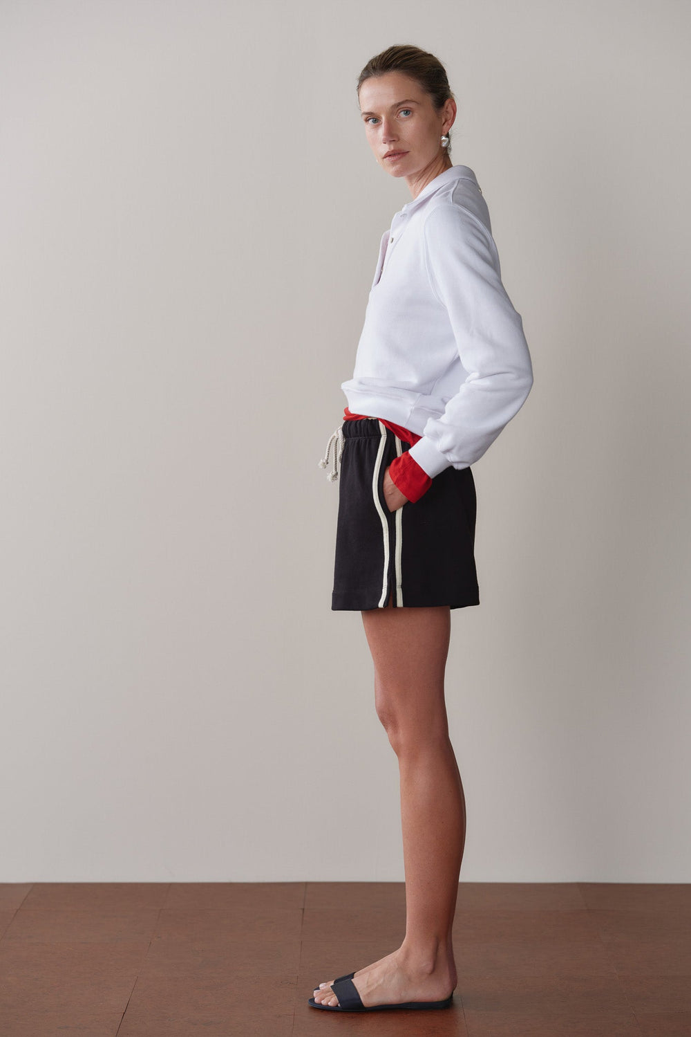 Women The Stripe Eco-Terry Short