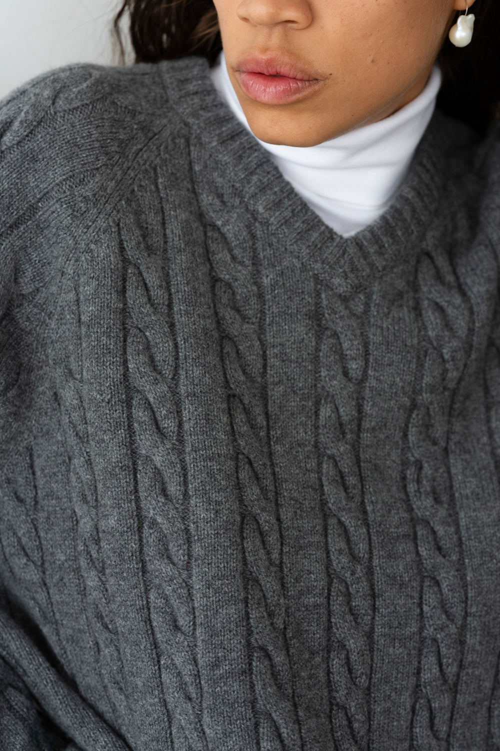 Women The Cable V-Neck Sweater