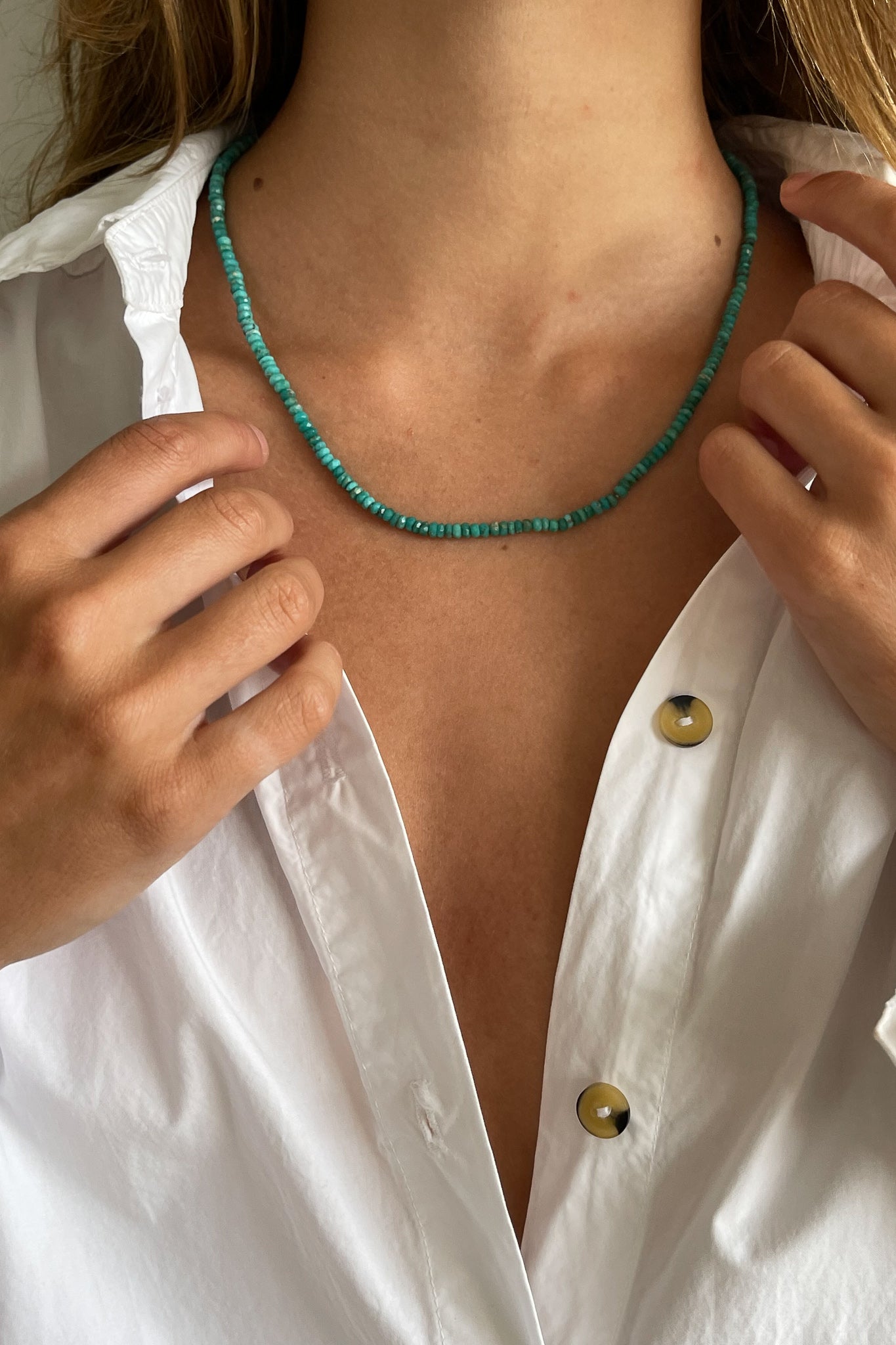Women The Turquoise Small Faceted Necklace