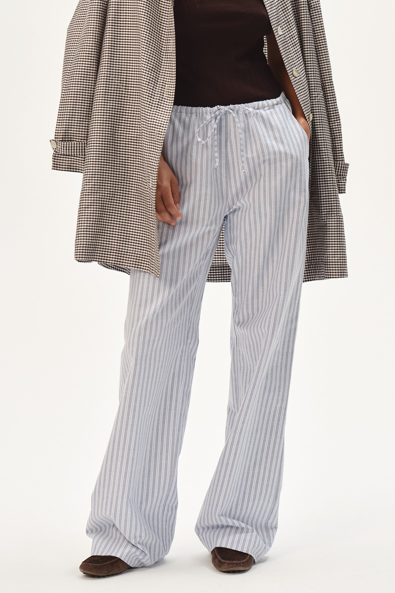 Women The Oxford Stripe Drawstring Pant