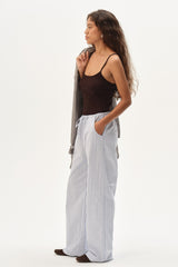 Women The Oxford Stripe Drawstring Pant