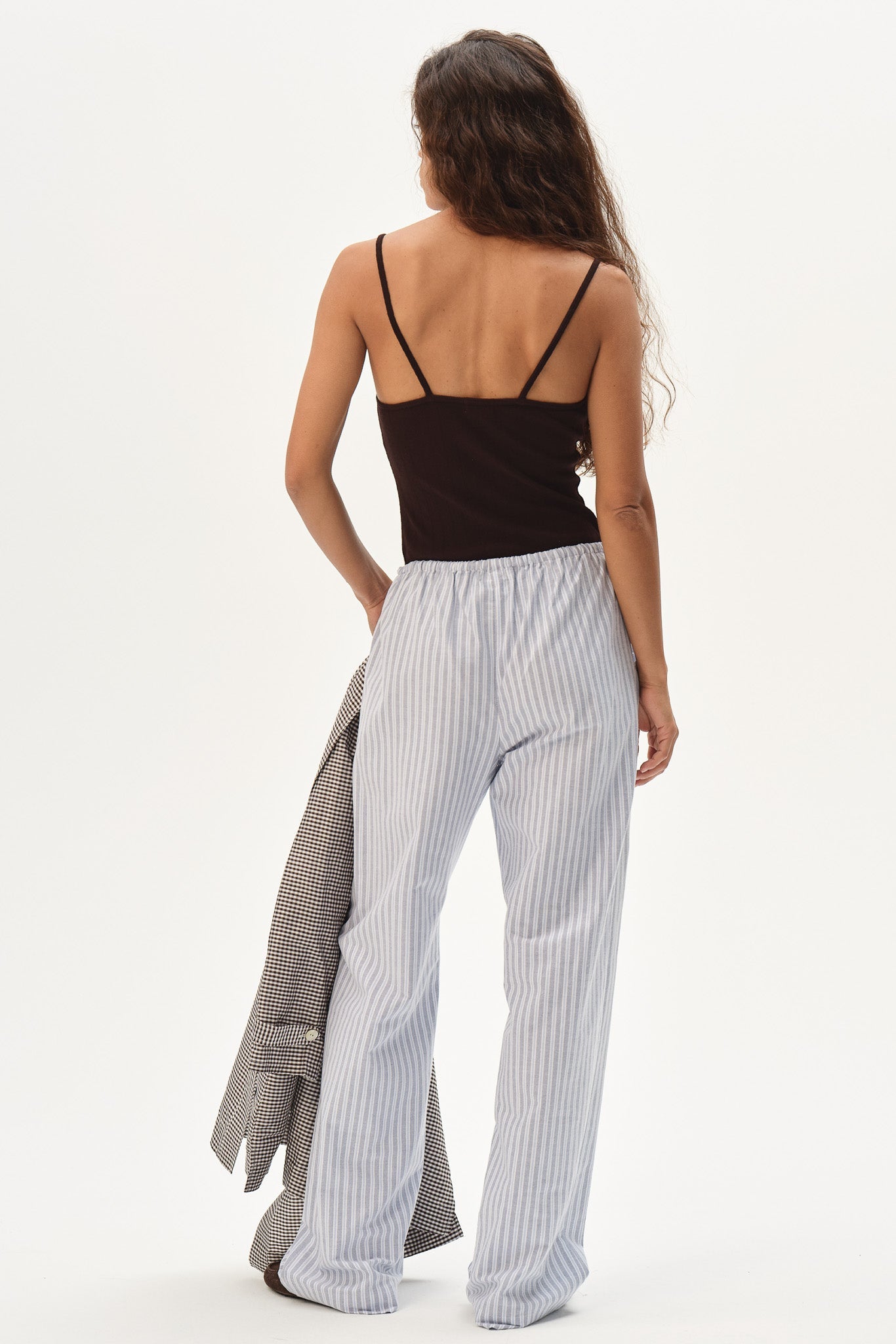 Women The Oxford Stripe Drawstring Pant