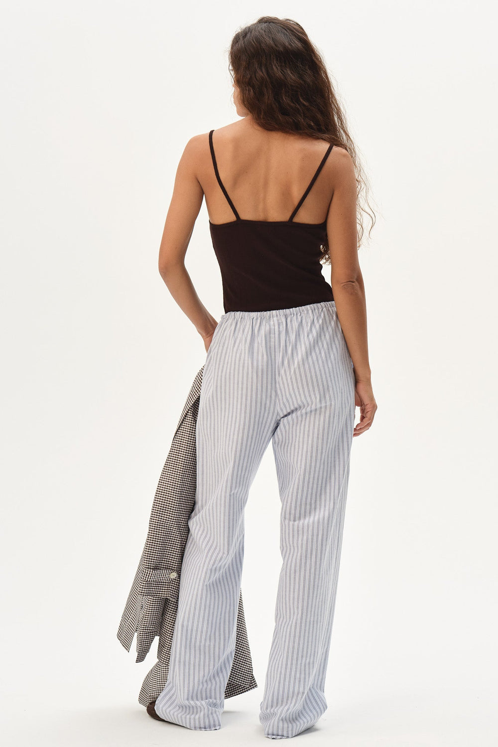 Women The Oxford Stripe Drawstring Pant