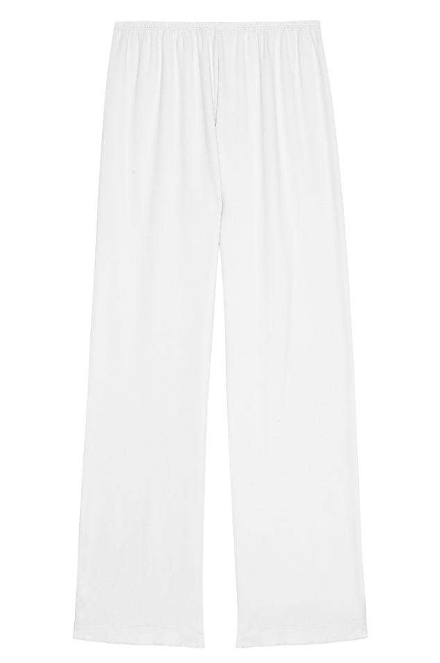 Women Powder Baby Rib Scallop Pant