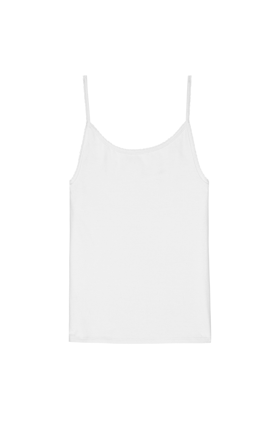Women Powder Baby Rib Scallop Tank