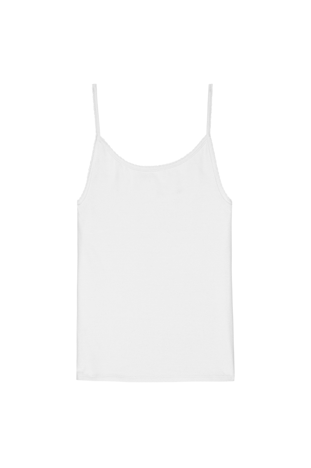 Women Powder Baby Rib Scallop Tank