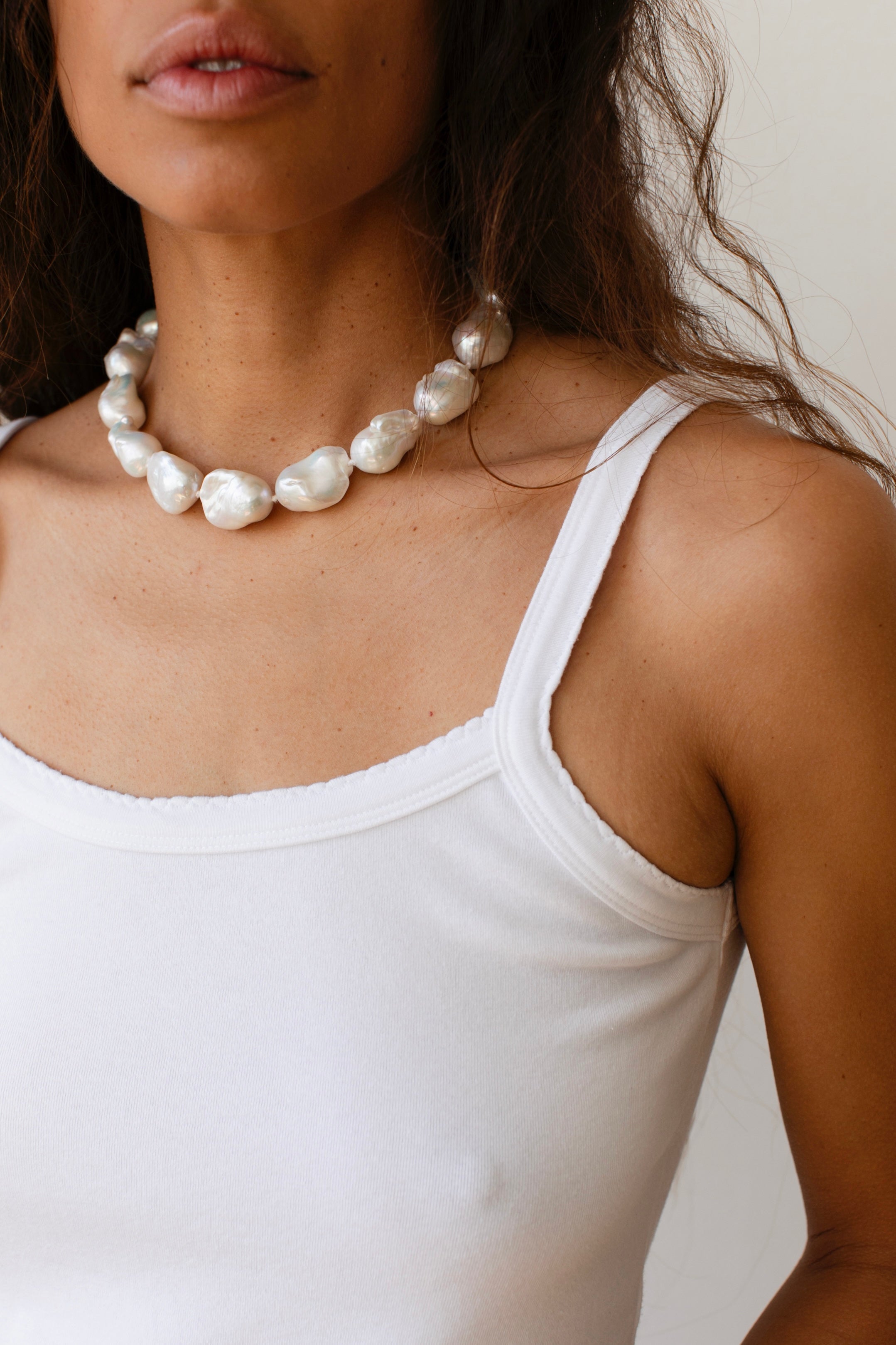 Women Powder Baby Rib Scallop Tank