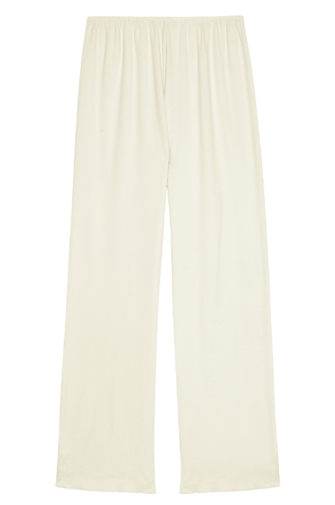Women Creme Baby Rib Scallop Pant