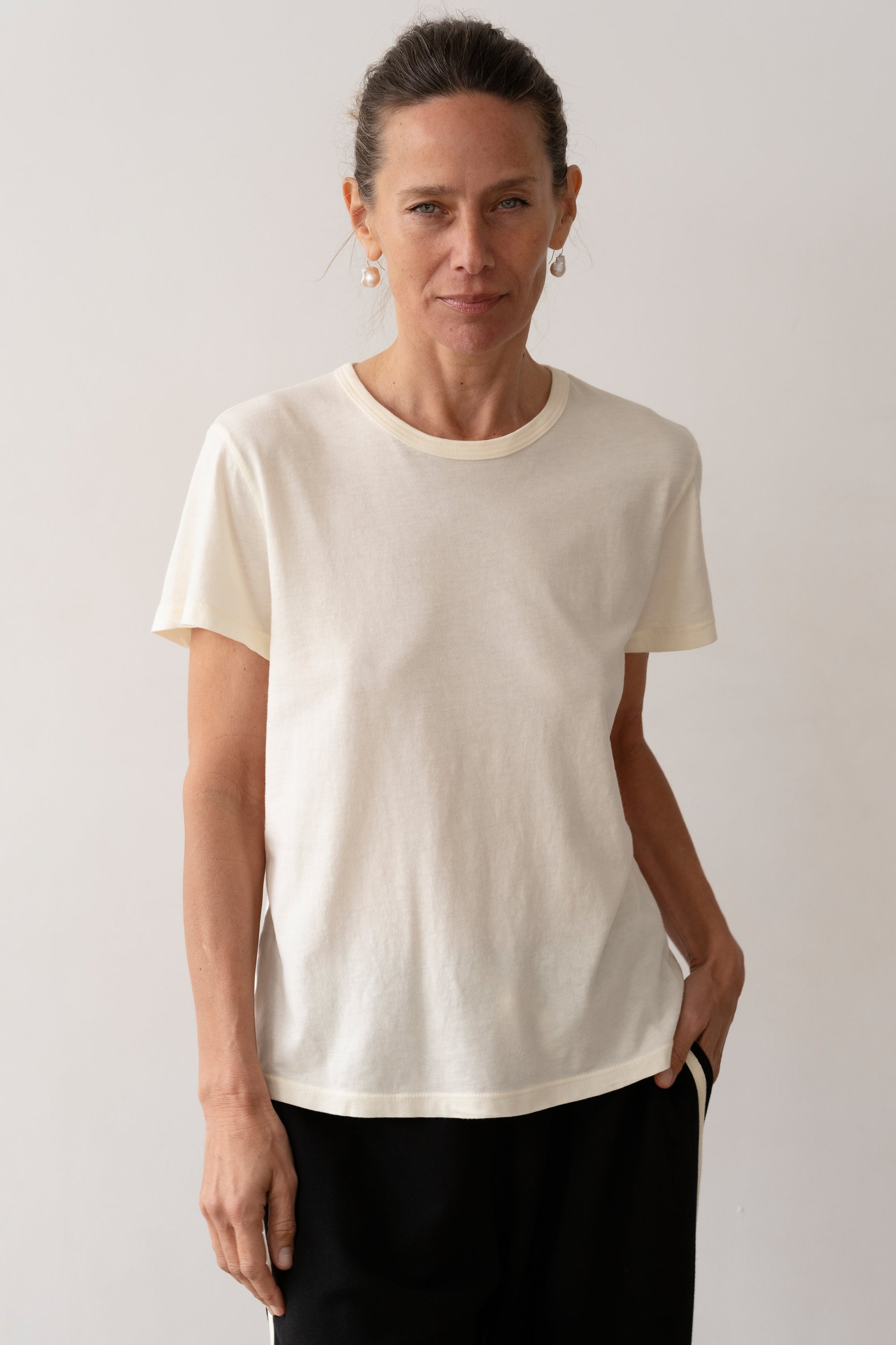 Women Creme Jersey Tee