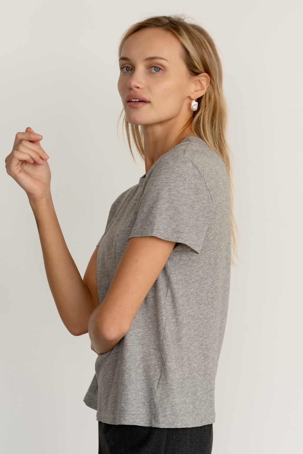 Women Heather Grey Jersey Tee
