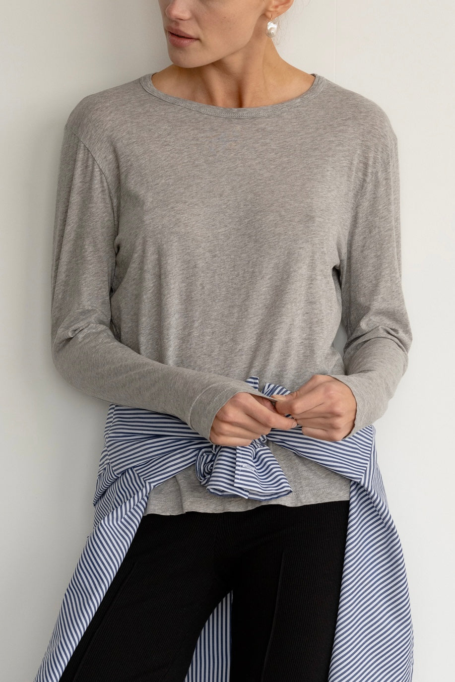 Women Heather Grey Jersey Long Sleeve