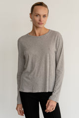 Women Heather Grey Jersey Long Sleeve