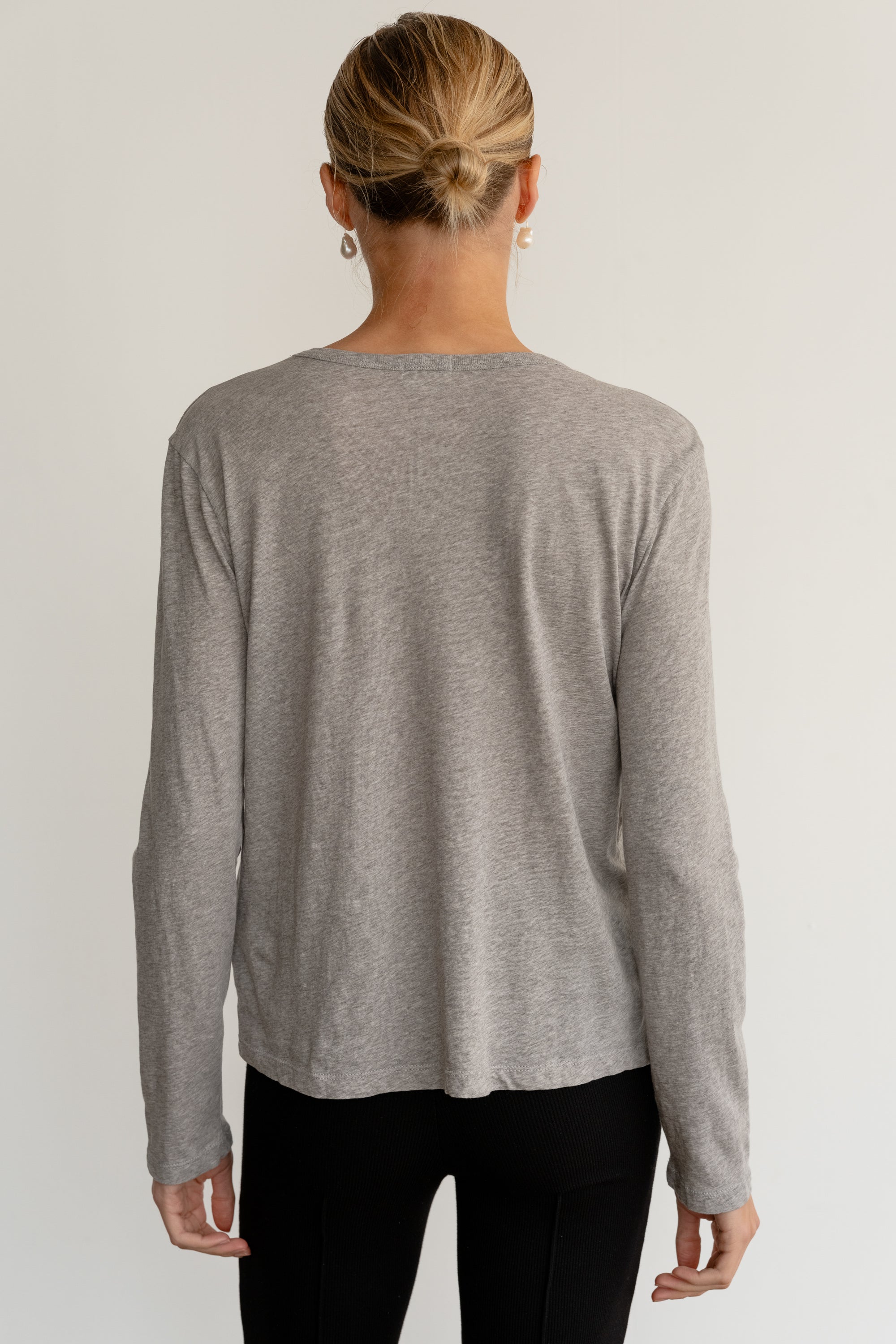 Women Heather Grey Jersey Long Sleeve