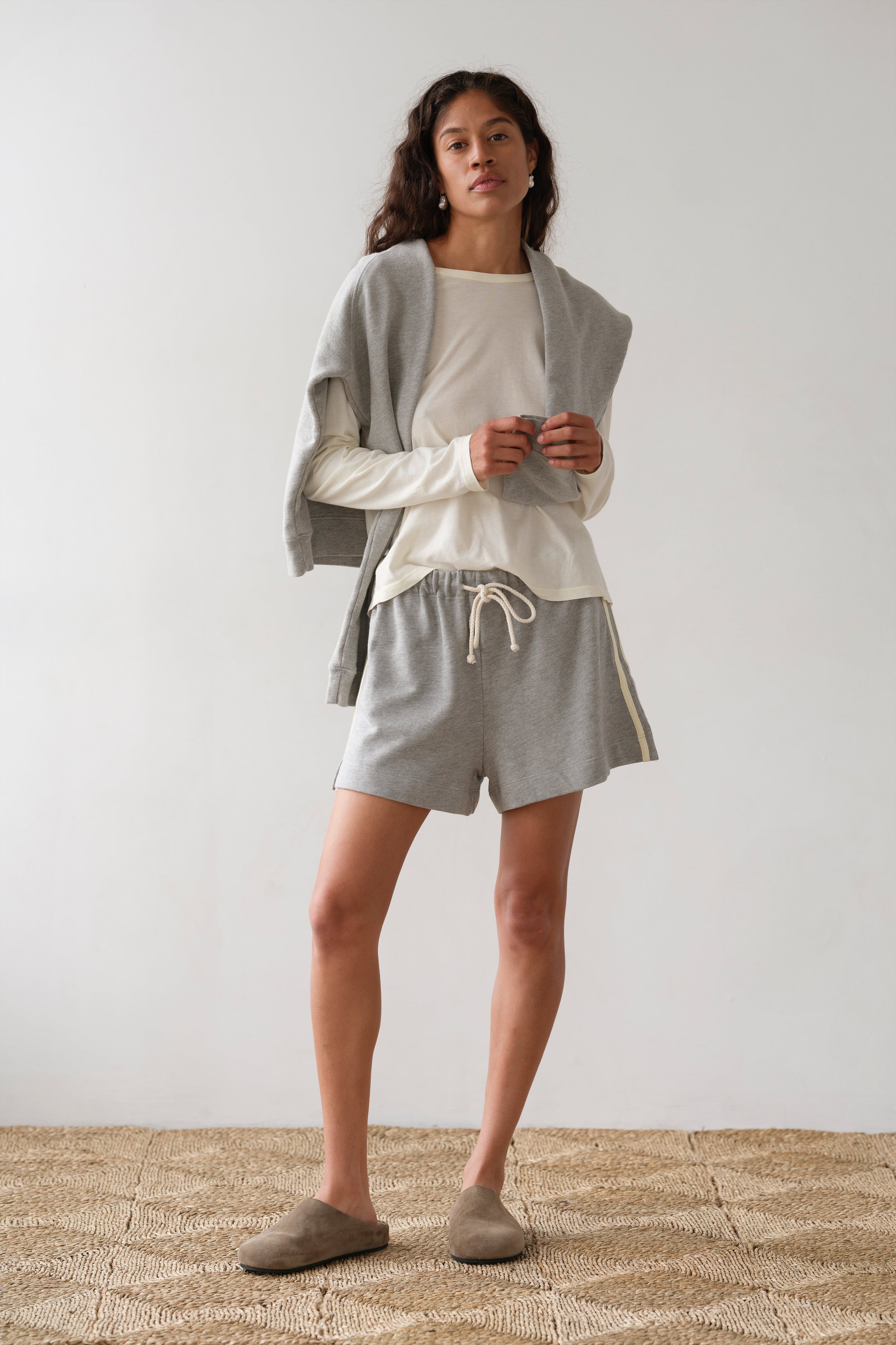 Women The Stripe Eco-Terry Short