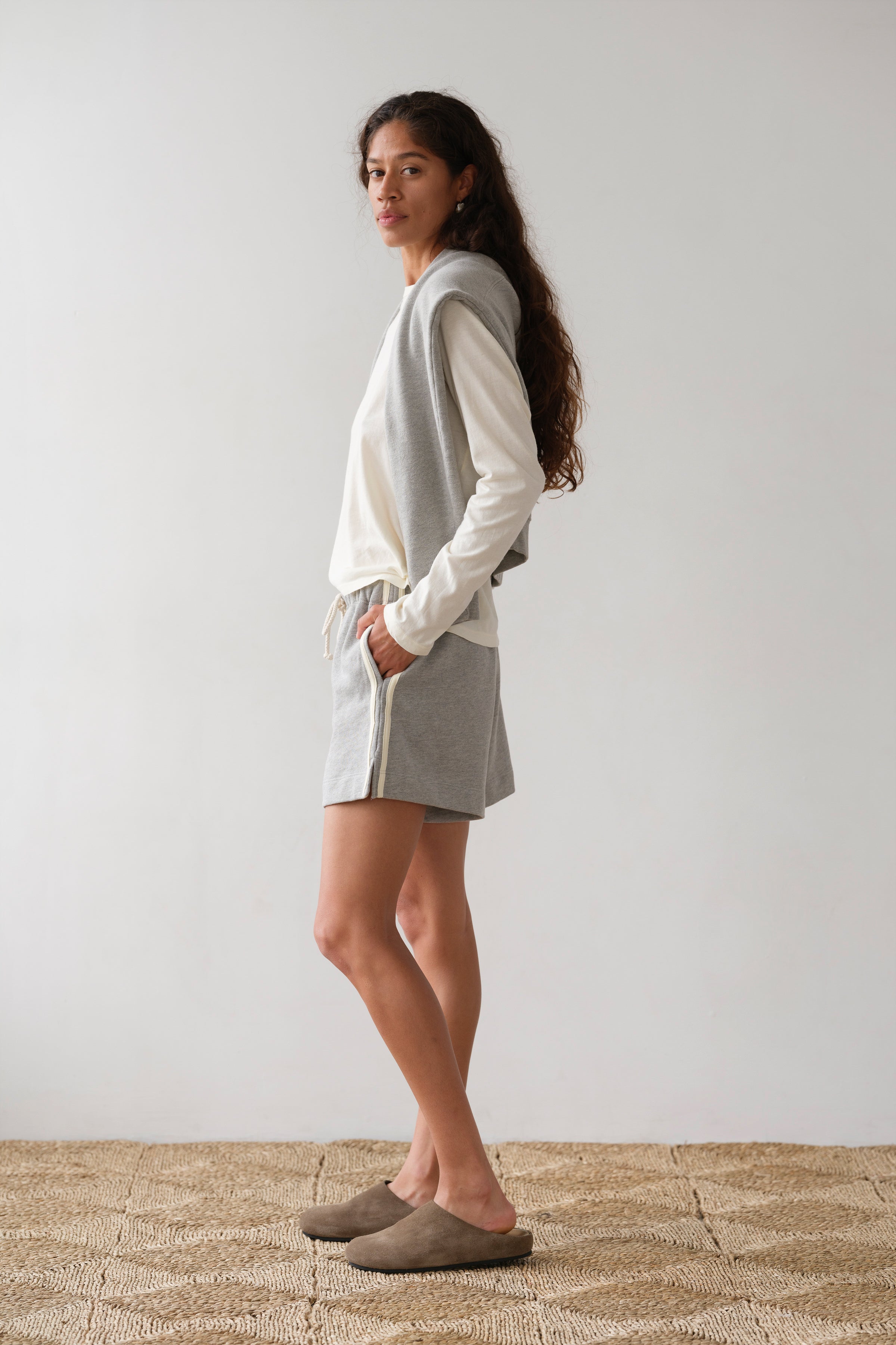 Women The Stripe Eco-Terry Short