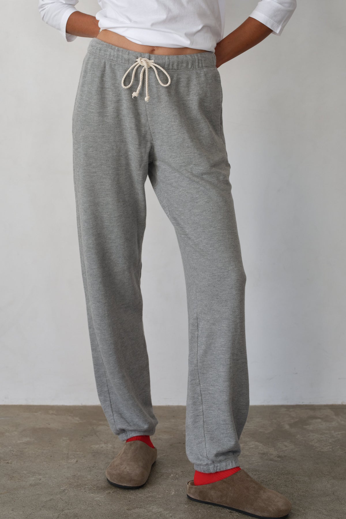 Women Heather Grey Eco-Terry Sweatpants