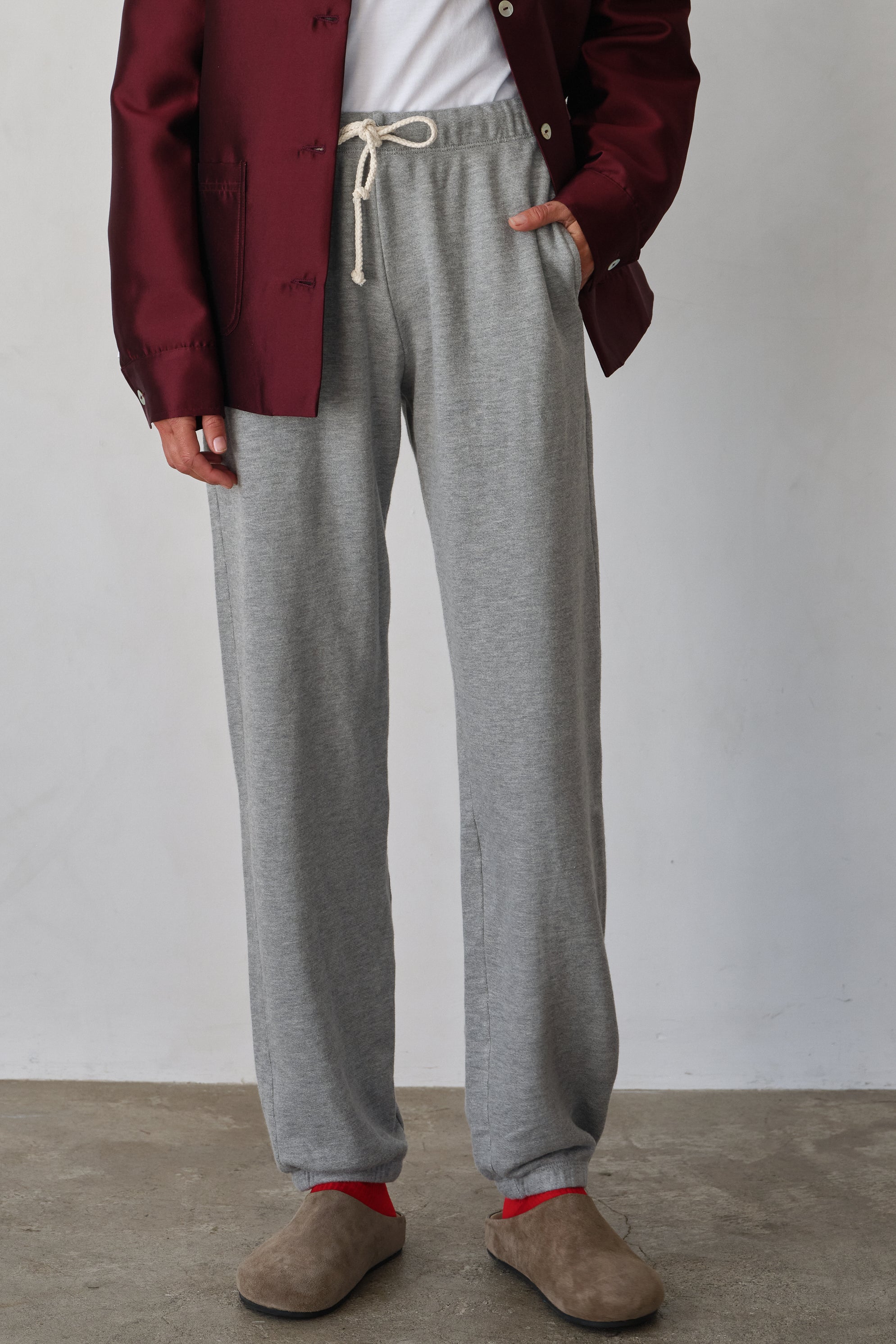 Women Heather Grey Eco-Terry Sweatpants